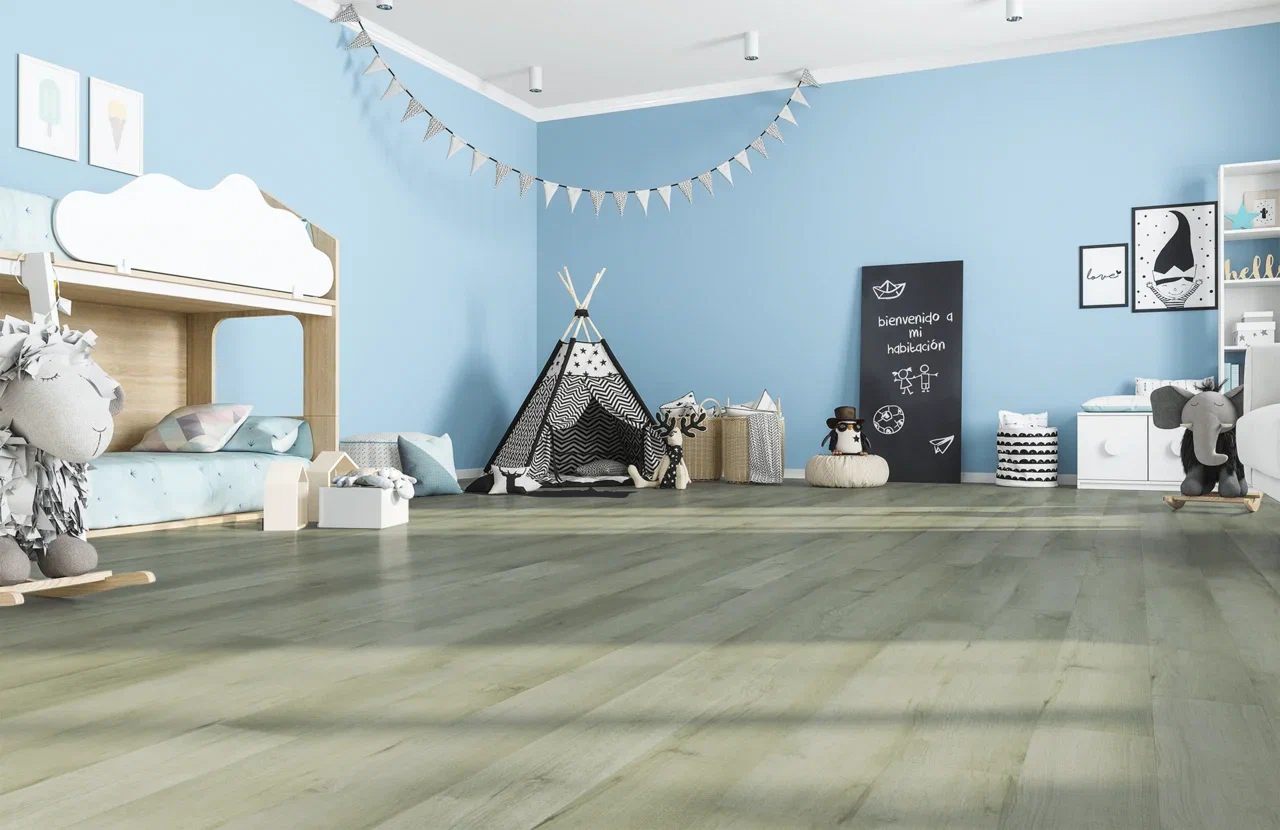 Кварцвиниловый SPC ламинат Home Expert Natural Дуб Баварский лес 69W906 1220×150×3,5 фото в интерьере